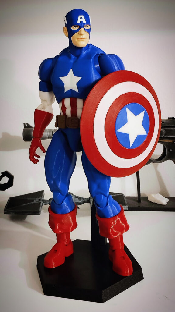 3D printed fully articulated captain america action figure