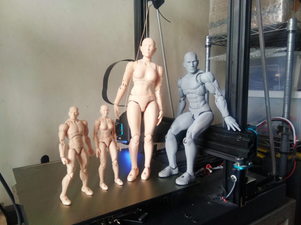 1/12 to 1/6 scale 3D printable fully articulated action figures designed by 3D Zipguy